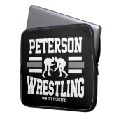 Wrestler ADNAME School Athlete Wrestling Team Laptopschutzhülle (Vorderseite Links)
