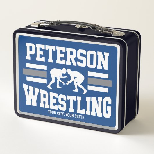 Wrestler ADNAME School Athlete Wrestling Team Metall Brotdose (Rückseite)