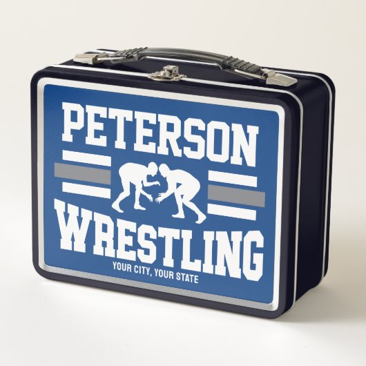 Wrestler ADNAME School Athlete Wrestling Team Metall Brotdose (Vorderseite)