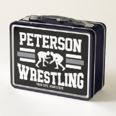 Wrestler ADNAME School Athlete Wrestling Team Metall Brotdose (Rückseite)