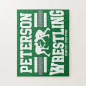 Wrestler ADNAME School Athlete Wrestling Team Puzzle (Vertikal)