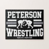 Wrestler ADNAME School Athlete Wrestling Team Puzzle (Horizontal)