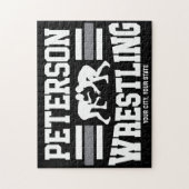 Wrestler ADNAME School Athlete Wrestling Team Puzzle (Vertikal)