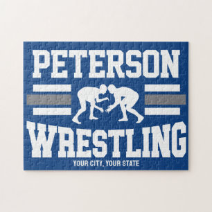 Wrestler ADNAME School Athlete Wrestling Team Puzzle