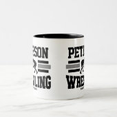 Wrestler ADNAME School Athlete Wrestling Team Zweifarbige Tasse (Mittel)