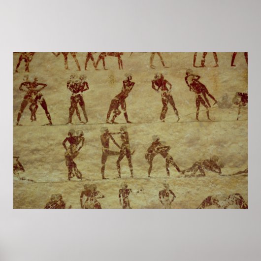 Wrestler, Details aus einer Grabmauer Poster (Vorne)