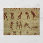 Wrestler, Details aus einer Grabmauer Postkarte (Vorderseite)