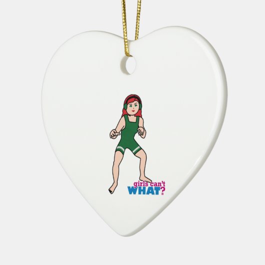 Wrestler - leicht/rot keramik ornament (Links)