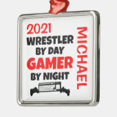 Wrestler Lieben spielen Videospiele CUSTOM Ornament Aus Metall (Links)