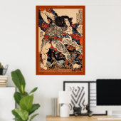 Wrestler mit Tattoos japanisches Fine Art Poster (Heimbüro)