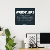 Wrestler mit Zielen in Denim erfolgreich Poster (Heimbüro)