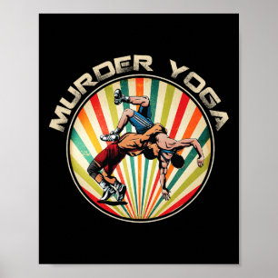 Wrestler-Mord-Yoga-Vintage-Retro-Sonnenuntergang-L Poster