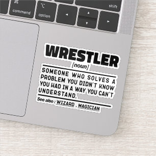 Wrestler Noun Definition Wrestling Lover Funny Aufkleber