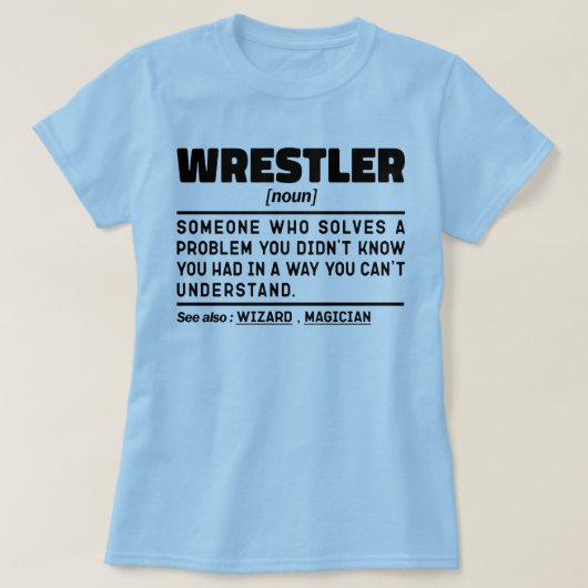 Wrestler Noun Definition Wrestling Lover Funny T-Shirt (Design vorne)
