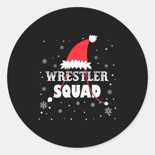 Wrestler Squad Christmas Wrestling Matching Xmas Runder Aufkleber (Vorderseite)