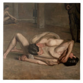 Wrestler (von Thomas Eakins) Fliese (Vorderseite)