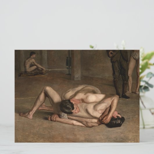 Wrestler (von Thomas Eakins) Karte (Stehend Vorderseite)