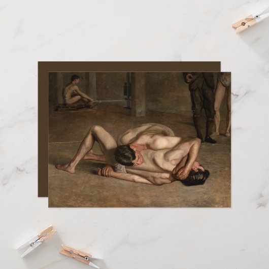 Wrestler (von Thomas Eakins) Karte (Vorderseite/Rückseite Beispiel)