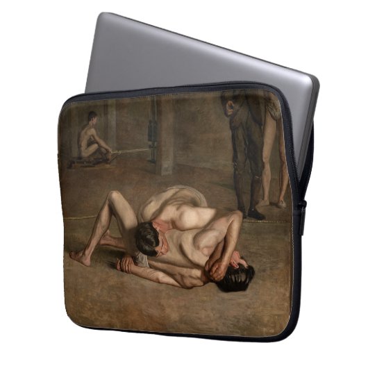 Wrestler (von Thomas Eakins) Laptopschutzhülle (Vorderseite Links)