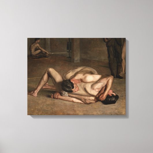 Wrestler (von Thomas Eakins) Leinwanddruck (Vorderseite)