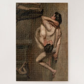 Wrestler (von Thomas Eakins) Puzzle (Vertikal)