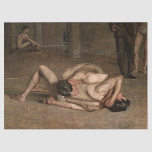 Wrestler (von Thomas Eakins) Seidenpapier (Vorderseite)