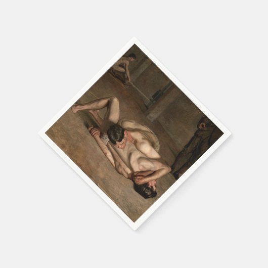 Wrestler (von Thomas Eakins) Serviette (Ecke)