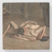 Wrestler (von Thomas Eakins) Steinuntersetzer (Vorderseite)