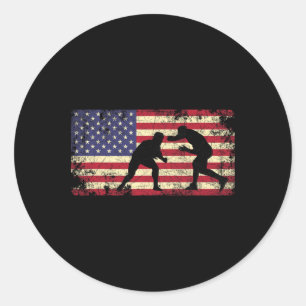 Wrestler Wrestling American Flag 4. Juli Geschenk Runder Aufkleber