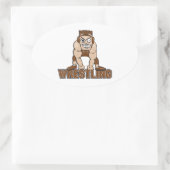 Wrestler-Wrestling Ovaler Aufkleber (Tasche)