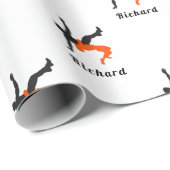 Wrestler Wrestling Silhouetten Sport Individuelle Geschenkpapier (Rolleneckpunkt)