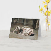 Wrestlers Fine Art Greetings Card Karte (Gelbe Blume)