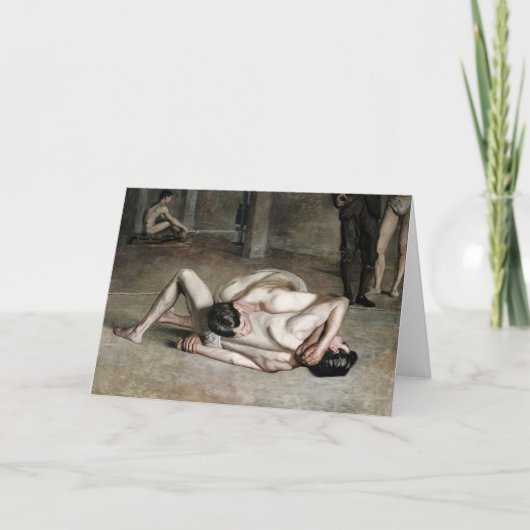 Wrestlers Fine Art Greetings Card Karte (Vorderseite)