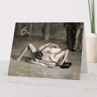 Wrestlers Fine Art Grußkarte Karte