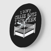 Wrestlers Girls Jungs, die ich Button Große Wanduhr (Winkel)