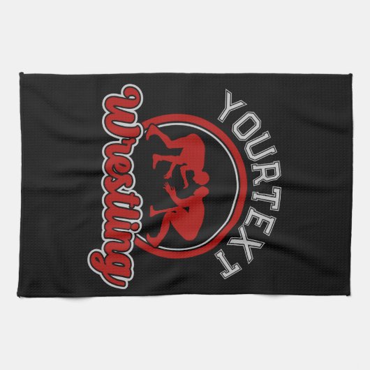 Wrestling ADD NAME Grapple Champion Team Player Geschirrtuch (Horizontal)