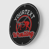 Wrestling ADD NAME Grapple Champion Team Player Große Wanduhr (Winkel)