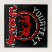 Wrestling ADD NAME Grapple Champion Team Player Puzzle (Horizontal)