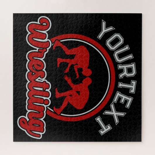 Wrestling ADD NAME Grapple Champion Team Player Puzzle (Horizontal)