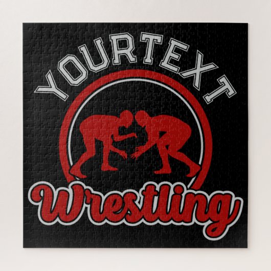 Wrestling ADD NAME Grapple Champion Team Player Puzzle (Vertikal)