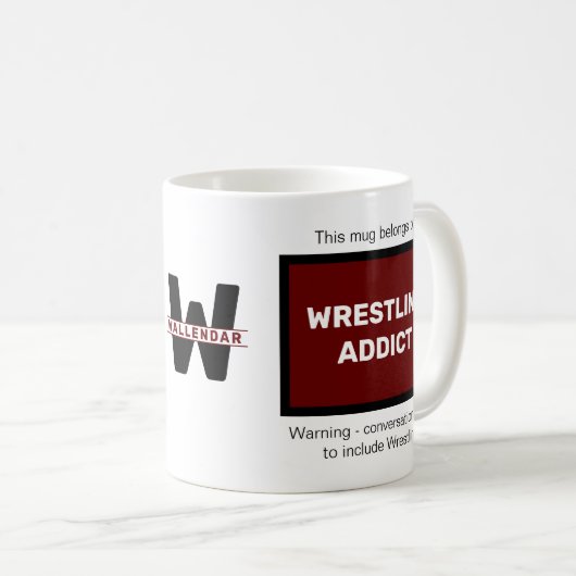 Wrestling Addict Hinzufügen des Monogramms für Ihr Kaffeetasse (VorderseiteRechts)