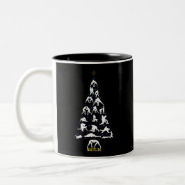 Wrestling Athlete Silhouette Weihnachtsbaum Zweifarbige Tasse