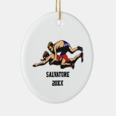 Wrestling auf der Matten-Weihnachtsverzierung Keramik Ornament (Rechts)