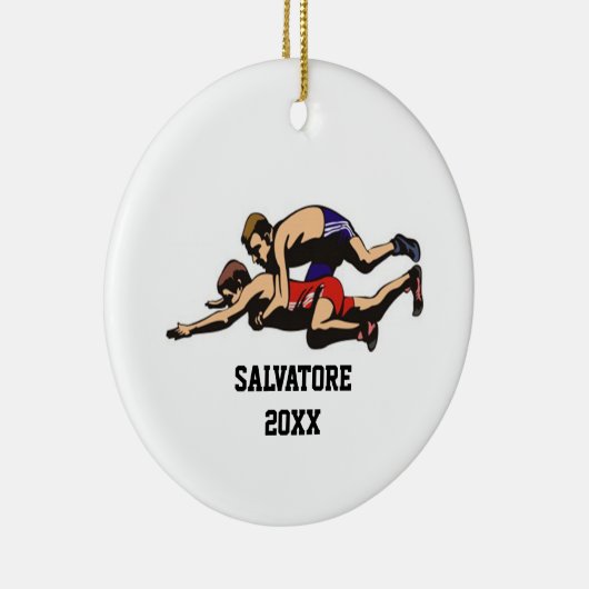 Wrestling auf der Matten-Weihnachtsverzierung Keramik Ornament (Rechts)