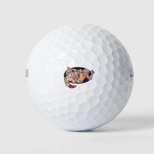 Wrestling Biden / Trumpf Golfball (Vorderseite)