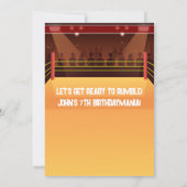 Wrestling Birthday Party Einladung Thema (Rückseite)