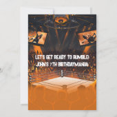 Wrestling Birthday Party Einladung Thema (Rückseite)