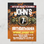 Wrestling Birthday Party Einladung Thema (Vorne/Hinten)