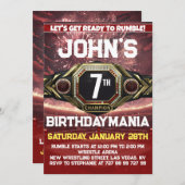 Wrestling Birthday Party Einladung Thema (Vorne/Hinten)