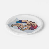 Wrestling Bout Pappteller (Schrägansicht)